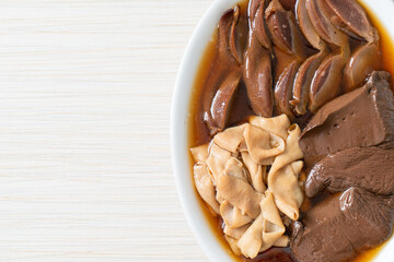 stewed duck offal in brown soup
