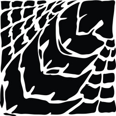 Crocodile Skin Pattern Scale vector in Black and white seamless