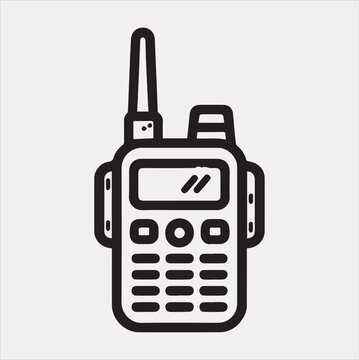 recommend clip art: Walkie talkie Vector silhouette icon on a white background