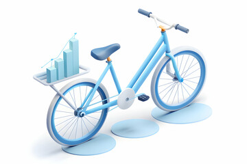 Fototapeta premium 3D Icon as Electric bicycle and business chart concept as An electric bicycle paired with a business chart representing eco friendly commuting and business performance metrics perfect for isolated vec