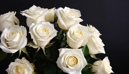  Elegance in Bloom  A bouquet of pristine white roses