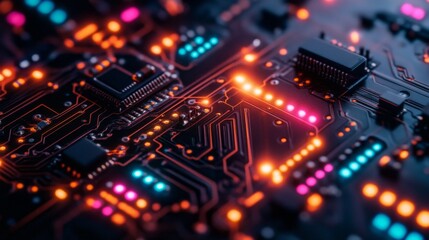 Obraz premium Circuit Board Glow.