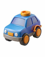 Fototapeta premium 3D Icon as Electric car and fitness tracker concept as An electric car paired with a fitness tracker symbolizing the combination of sustainable transport and health monitoring ideal for isolated vecto