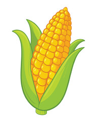 vibrant cartoon illustration of corn
