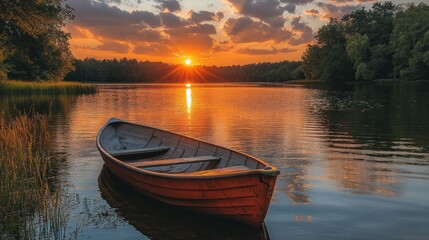 Serene Sunset on the Lake