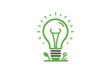 Light Bulb icon flat style minimalist clipart illustration.