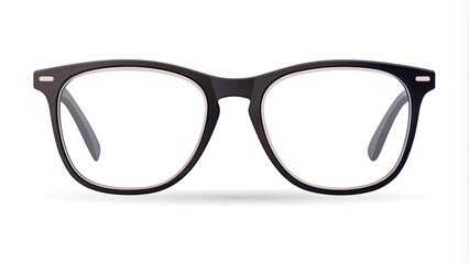 Fototapeta premium A minimalist vector illustration of a stylish eyeglasses frame with clean lines and bold shapes, isolated on a white background, perfect for optical promotions.