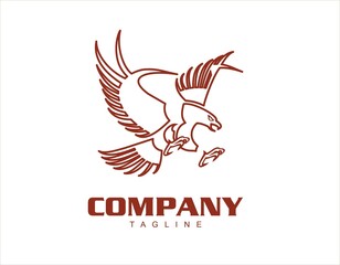 outline of Flying Eagle, spread out its feather