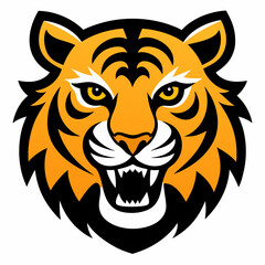 Tiger head icon Logo design vector art illustration on a white background