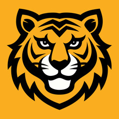 Tiger head icon Logo design vector art illustration on a white background