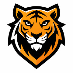 Tiger head icon Logo design vector art illustration on a white background