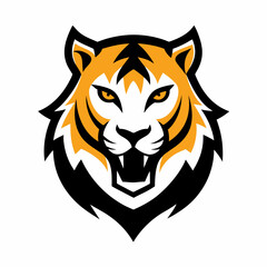 Tiger head icon Logo design vector art illustration on a white background