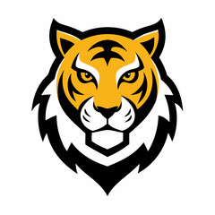 Tiger head icon Logo design vector art illustration on a white background