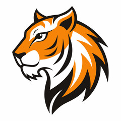 Tiger head icon Logo design vector art illustration on a white background