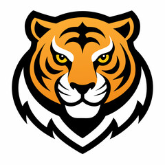 Tiger head icon Logo design vector art illustration on a white background