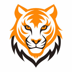 Tiger head icon Logo design vector art illustration on a white background