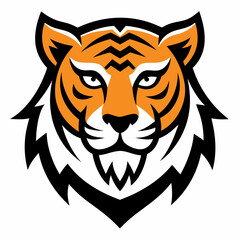 Tiger head icon Logo design vector art illustration on a white background