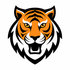 Tiger head icon Logo design vector art illustration on a white background