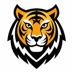 Tiger head icon Logo design vector art illustration on a white background