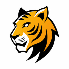 Tiger head icon Logo design vector art illustration on a white background