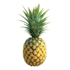 Fototapeta premium Pineapple fruit against transparent background 8K high detail