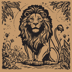 A wild Lion Illustration vector .