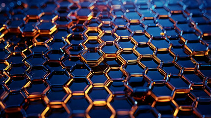 Fototapeta premium Abstract scientific background with hexagonal pattern Technology and science abstraction with hex cells Generated AI