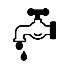 Vector solid black icon for  Leaky faucet