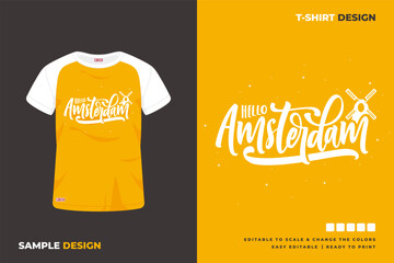 amsterdam lettering t shirt design