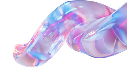 Obraz premium hologram glass abstract background with waves and transparent background