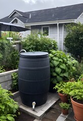 rain catchment barrel, generative ai