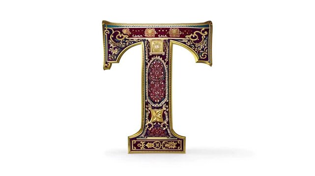 Ornate T-shaped Decorative Object With Intricate Designs and Colors Generative AI