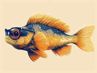Cartoon Fish Wearing Glasses