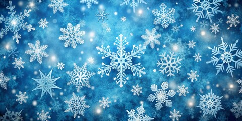 Winter Wonderland Snowflakes, Abstract , Blue , Festive , Winter