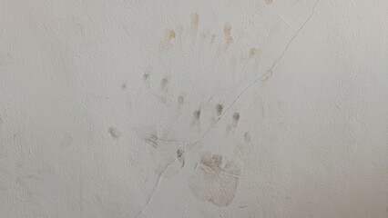 Dusty Handprint on Wall, Mark of Dirty Hands Indoors