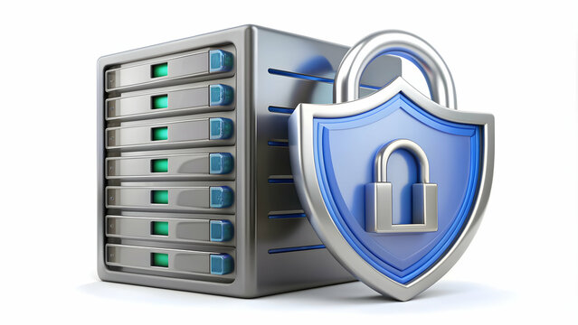 3D Icon as Social engineering icon and secure server concept as A social engineering icon paired with a secure server symbolizing the protection of server infrastructure against social engineering att