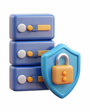 3D Icon as Social engineering icon and secure server concept as A social engineering icon paired with a secure server symbolizing the protection of server infrastructure against social engineering att
