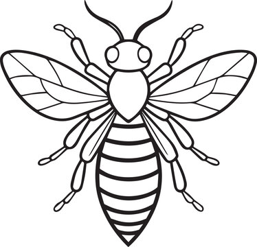 recommend clip art: bee line art vector
