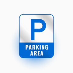 blue parking area sign on white background