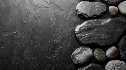 Black   Gold Stones on Dark Background