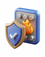 3D Icon as Spyware icon and firewall concept as A spyware icon paired with a firewall representing the defense mechanisms against spyware and unauthorized access ideal for isolated vector designs. iso
