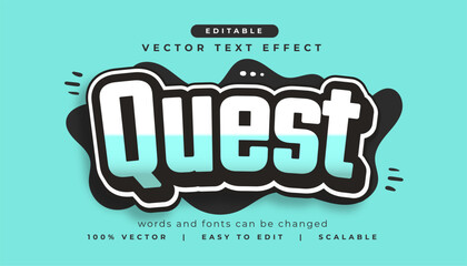 text effect style quest lettering editable mockup