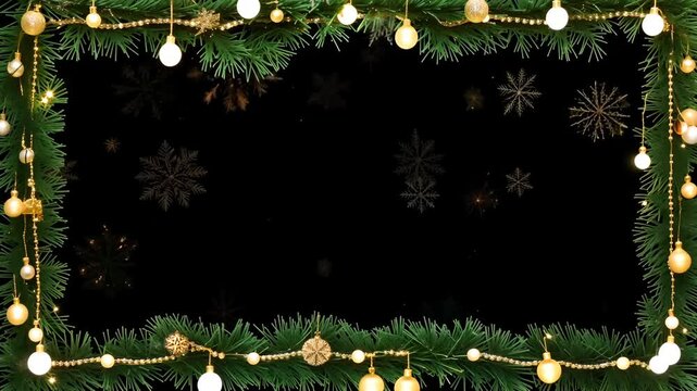 Christmas frame with christmas tree