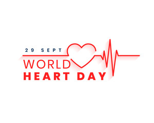 29th sept world heart day cardiogram background in line style