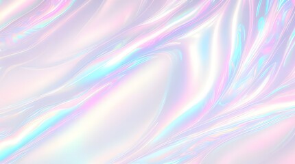 Obraz premium Holographic background seamless trendy iridescent light foil texture. Soft holographic pastel unicorn marble background pattern. Modern pearlescent blurry abstract swirl illustration. 