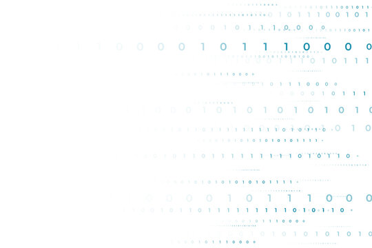 digital white background with binary code algorithm numbers