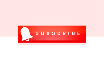 3d style red subscription button for web notification