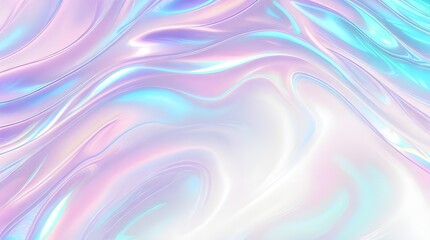Obraz premium Holographic background seamless trendy iridescent light foil texture. Soft holographic pastel unicorn marble background pattern. Modern pearlescent blurry abstract swirl illustration. 