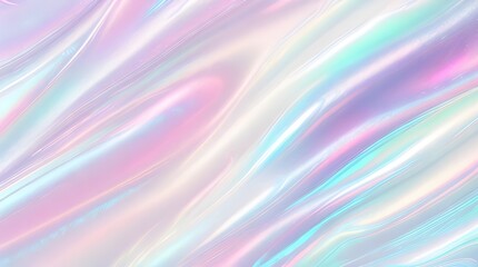 Fototapeta premium Holographic background seamless trendy iridescent light foil texture. Soft holographic pastel unicorn marble background pattern. Modern pearlescent blurry abstract swirl illustration. 