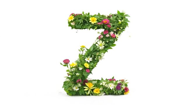 Floral Letter Z Crafted From Vibrant Blooms and Greenery Generative AI